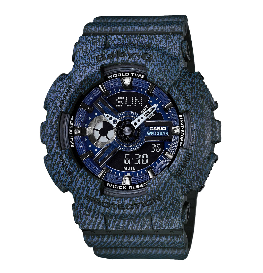 Часы CASIO BA-110DC-2A1 Часы CASIO BA-110DC-2A1BABY-G<br>Перед вами fashion новинка CASIO BABY-G из семейства моделей BA-110 в темно-синем джинсовом принте! Стильная модель на каждый день, необычный и в то же самое время универсальный аксессуар!<br>
