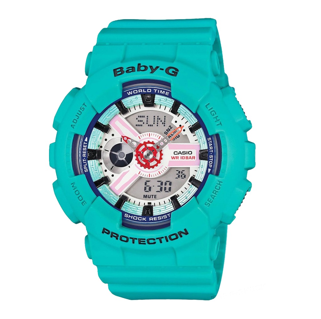 Часы CASIO BA-110SN-3A Часы CASIO BA-110SN-3ABABY-G<br>Модель открывает новую линейку стильных часов, предназначенных для девушек, ведущих активный образ жизни. Влагостойкие часы спортивного стиля с противоударной защитой и секундомером оснащены только самым необходимым функционалом.<br>