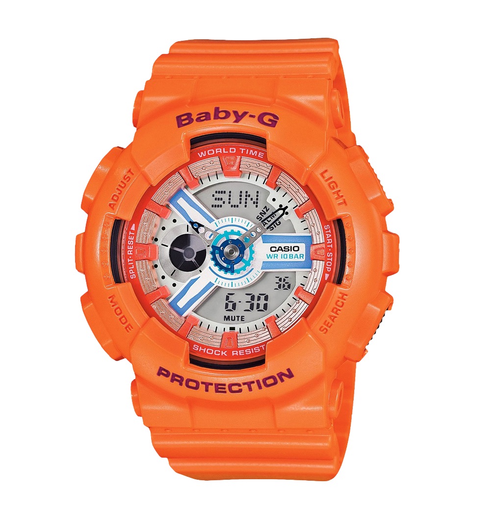 Часы CASIO BA-110SN-4A Часы CASIO BA-110SN-4ABABY-G<br>Модель открывает новую линейку стильных часов, предназначенных для девушек, ведущих активный образ жизни. Влагостойкие часы спортивного стиля с противоударной защитой и секундомером оснащены только самым необходимым функционалом.<br>