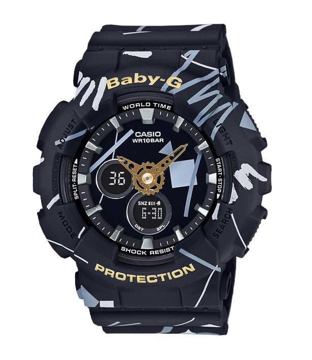 Часы CASIO BA-120SC-1A Часы CASIO BA-120SC-1ABABY-G<br>Свежая и необычная аналого-цифровая новинка BABY-G в черном цвете с ALL ROUND абстрактным цветным принтом отлично подойдет в качестве часов на каждый день или станет верным партнером во время занятий спорта и активного времяпровождения.<br>