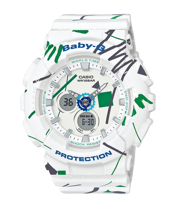 Часы CASIO BA-120SC-7A Часы CASIO BA-120SC-7ABABY-G<br>Свежая необычная аналого-цифровая новинка BABY-G в белом цвете с ALL ROUND абстрактным цветным принтом отлично подойдет в качестве часов на каждый день или станет верным партнером во время занятий спорта и активного времяпровождения.<br>