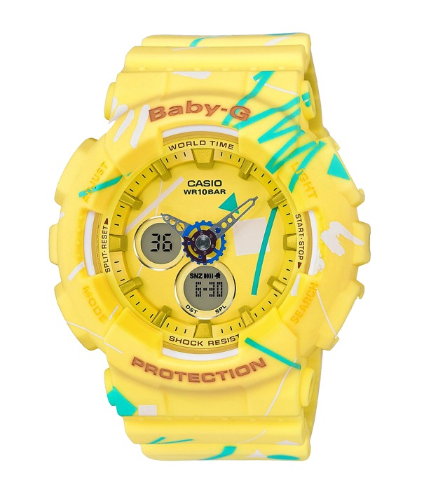 Часы CASIO BA-120SC-9A Часы CASIO BA-120SC-9ABABY-G<br>Яркая и необычная аналого-цифровая новинка BABY-G в желтом цвете с ALL ROUND абстрактным цветным принтом отлично подойдет в качестве часов на каждый день или станет верным партнером во время занятий спорта и активного времяпровождения.<br>