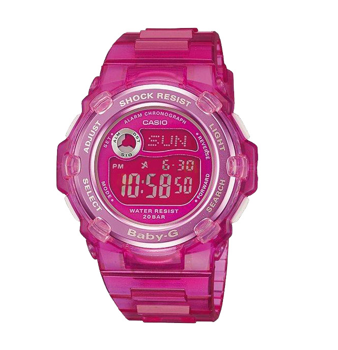 Часы CASIO BG-3000A-6E Часы CASIO BG-3000A-6EBABY-G<br>Модель женских часов решена в ярком дизайне. Девайс отличает большой набор функций, в том числе и высокая герметичность. Наличие электролюминесцентной подсветки и световой индикации будильника даже в ночное время позволят быть безупречно точной.<br>