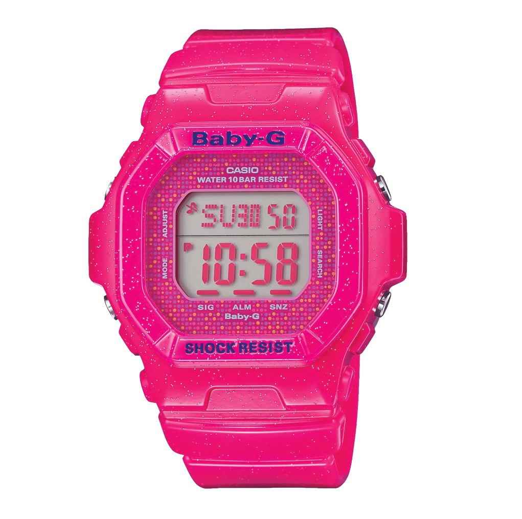 Часы CASIO BG-5600GL-4E Часы CASIO BG-5600GL-4EBABY-G<br>Эти часы полностью пластиковые, корпус, в который они вписаны и браслет – изготовлены из этого материала. Стекло, использованное для защиты циферблата – минеральное. Число, день недели, секундомер.<br>