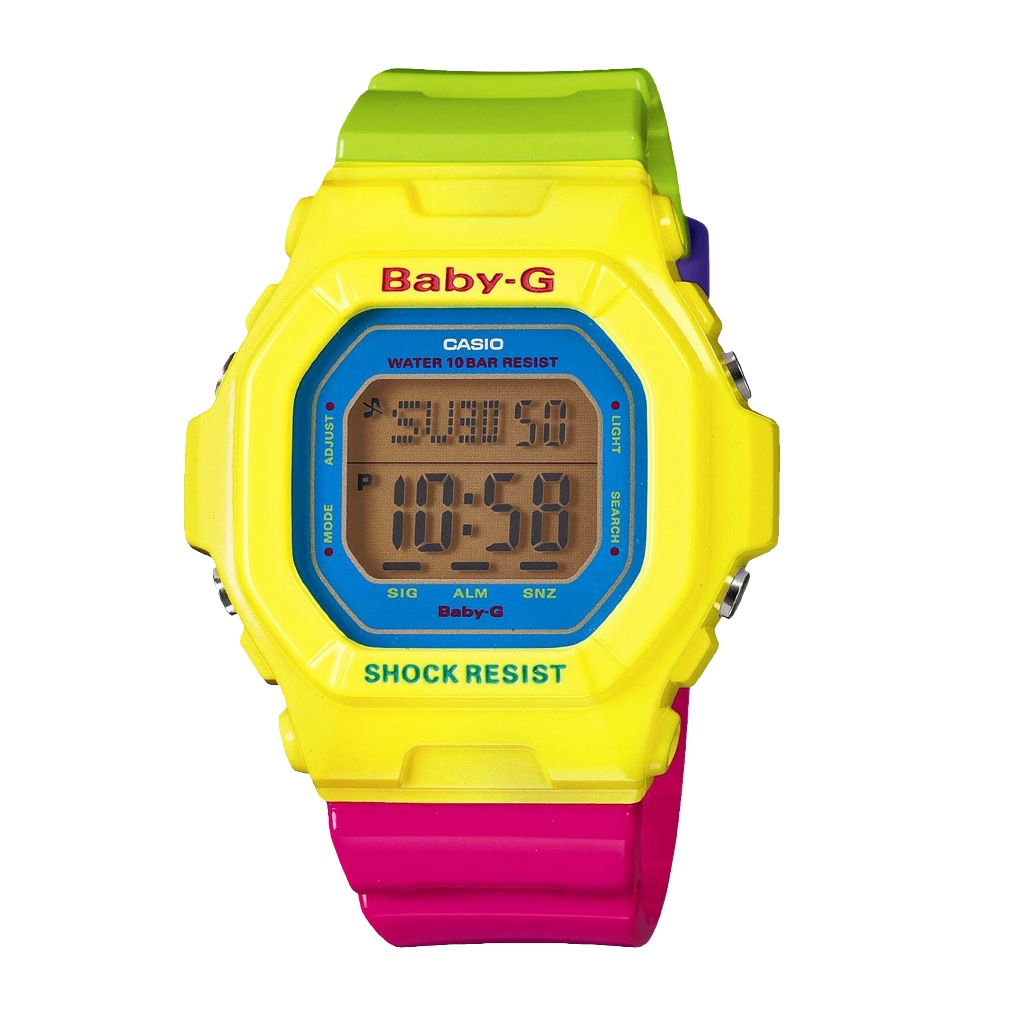 Часы CASIO BG-5607-9E Часы CASIO BG-5607-9EBABY-G<br>Яркие часики, подойдут как мальчикам, так и девочкам. Второй часовой пояс, количество установок для будильника – 5. Работают от батарейки, время показывают в режиме 12/24 часа. Электронно-цифровой формат.<br>
