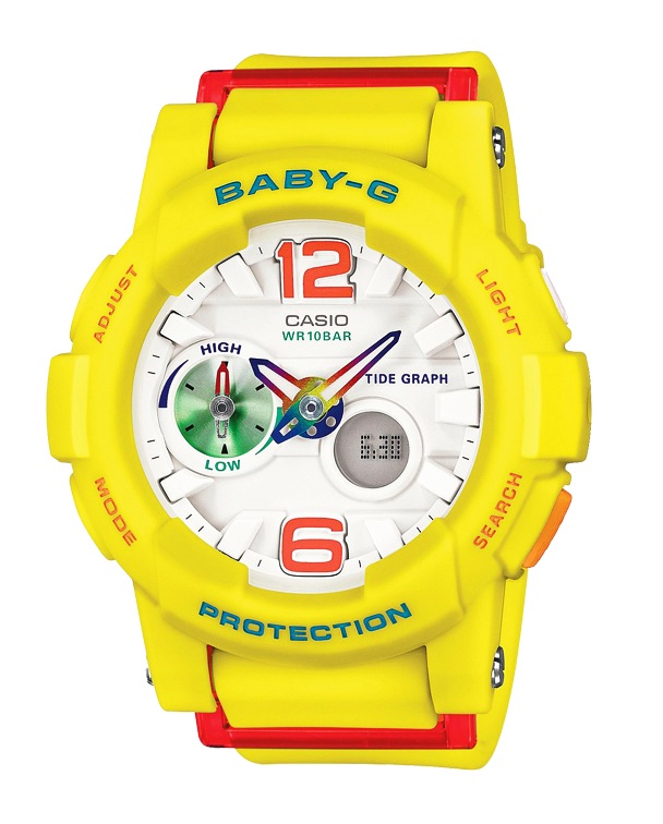 Часы CASIO BGA-180-9B Часы CASIO BGA-180-9BBABY-G<br>Новый цвет в серии G-LIDE™ первых женских серферских часов BABY-G. Яркая летняя модель, показывающая график приливов и отливов для поиска лучшей волны. А если вы еще не увлекаетесь серфом, то эти бэбики украсят ваше запястье и на веселой вечеринке с друзьями.<br>