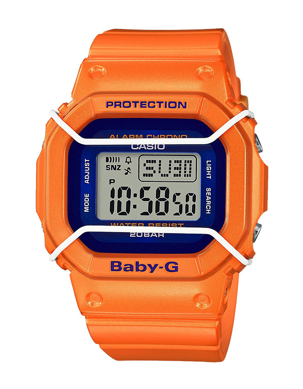 Часы CASIO BGD-501FS-4E Часы CASIO BGD-501FS-4EBABY-G<br>Женская новинка в оранжевом корпусе с синим окружением циферблата. Отличительная фишка модели - металический белый протектор дисплея, который делает эту модель абсолютно неубиваемой и одной из самых узнаваемых и необычных во всем модельном ряду BABY-G!<br>
