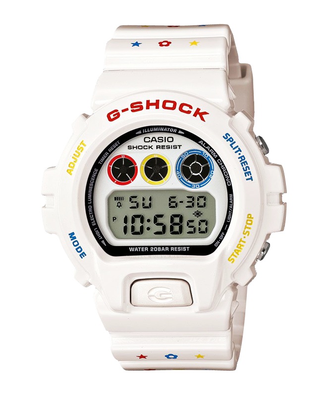 Часы CASIO DW-6900MT-7E Часы CASIO DW-6900MT-7EG-CLASSIC<br>Еще одна яркая коллаборация G-SHOCK из <a href=&amp;quot;/all-gshock/g-shock-dw-6900/&amp;quot;>серии DW-6900</a> и <a href=&amp;quot;http://www.medicomtoy.co.jp&amp;quot;>MEDICOM TOY</a>. Напомним, что MEDICOM TOY - японская компания, которая выпускает различные пластиковые фигурки супер-героев, героев видео фильмов, комиксов и мультиков. Их фирменная фигурка медведя и была взята за основу данной коллаборации: ремешок данных джишоков украшен паттерном из разных символов, но самое вкусное - это упаковка данных джишоков.
<br>
<br>Вместо привычных жестяных банок, данные часы поставляются в пластиковой голове медведя. Чтобы понять о чем речь, обязательно посмотрите дополнительные фото. У этой модели есть <a href=&amp;quot;http://www.g-store.ru/g-classic/dw_5600mt_1e/&amp;quot;>братья в черном корпусе</a>.<br>