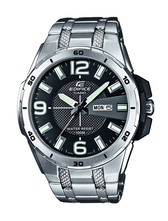 Часы CASIO EFR-104D-1A Часы CASIO EFR-104D-1AEDIFICE<br>Прочная, выполненная из стали с матовым черным цветом аналоговая модель мужских часов с неоновой подсветкой дисплея, имеет высокую степень водозащиты, не царапающееся минеральное стекло.<br>