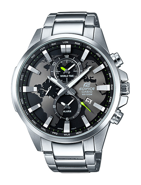Часы CASIO EFR-303D-1A Часы CASIO EFR-303D-1AEDIFICE<br>Стильные мужские часы Edifice из <a href=&amp;quot;http://www.g-store.ru/all-gshock/edifice-efr-303/&amp;quot;>серии EFR-303</a> в стальном корпусе с черным рельефным циферблатом, изображающий земной шар, прекрасно подойдут в качестве часов на каждый день.Прочный стальной корпус и браслет из нержавеющей стали, минеральное стекло, 100% защита от влаги, 3 года работы от 1 аккумулятора, — все это помимо отличного внешнего вида позволит пользоваться данными часами на протяжении долгих лет. Часы также имеют функцию мирового времени и отлично подойдут для людей любящих путешествовать.<br>