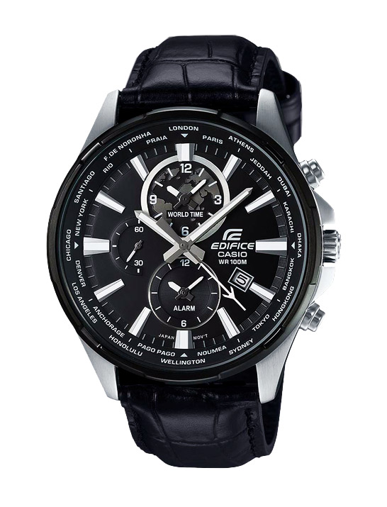Часы CASIO EFR-304BL-1A Часы CASIO EFR-304BL-1AEDIFICE<br>Стильные мужские часы с аналоговым отображением мирового времени обладают неоновым дисплеем с датой, высокой водозащитой &#40;10 бар&#41;, ударопрочным минеральным стеклом, винтовой задней крышкой.<br>
