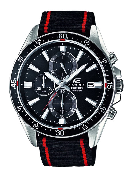 Часы CASIO EFR-546C-1A Часы CASIO EFR-546C-1AEDIFICE<br>Спортивные мужские часы украшает ремешок из крепкого текстиля, на часах расположены два секундомера, есть неоновая подсветка дисплея с отображением текущей даты, высокая защита от влаги &#40;10 бар&#41;.<br>