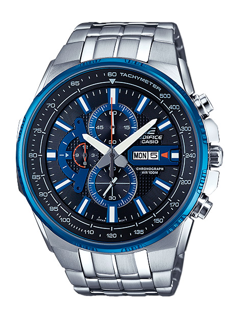 Часы CASIO EFR-549D-1A2 Часы CASIO EFR-549D-1A2EDIFICE<br>Аналоговые мужские часы с секундомером и тахиметром, имеют индикаторы отображения даты, неоновый дисплей и светящиеся стрелки, корпус с браслетом из прочной стали, отличная защита от влаги.<br>