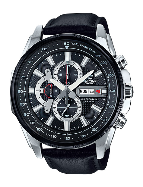 Часы CASIO EFR-549L-1A Часы CASIO EFR-549L-1AEDIFICE<br>Аналоговые мужские часы с секундомером и тахометром, имеют индикаторы отображения даты, неоновый дисплей и светящиеся стрелки, корпус из прочной стали, кожаный браслет, отличная защита от влаги.<br>