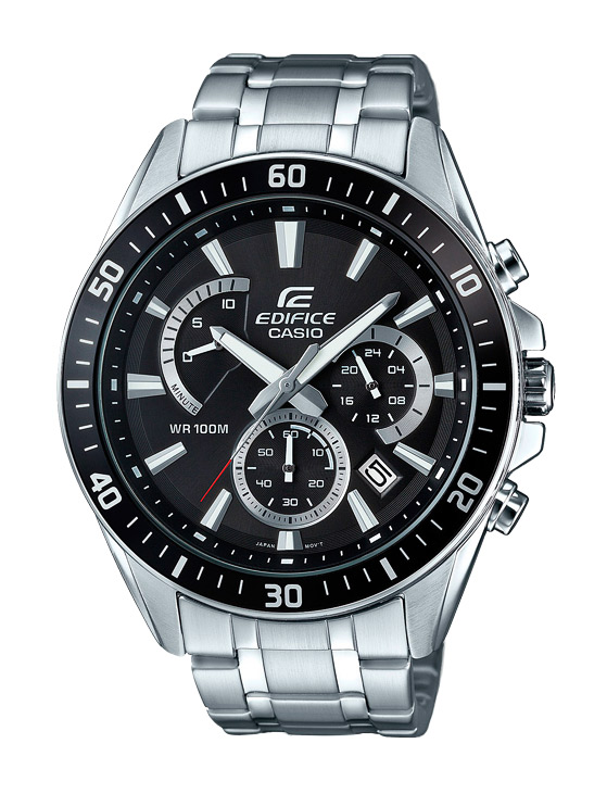 Часы CASIO EFR-552D-1A Часы CASIO EFR-552D-1AEDIFICE<br>Круглый корпус и браслет аналоговых мужских часов исполнены их прочной стали, минеральное стекло защищает от дефектов, водонепроницаемые, секундомер и отображение даты на неоновом дисплее.<br>