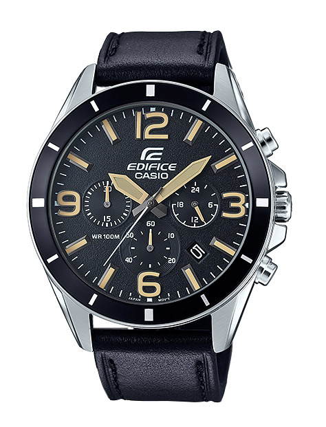 Часы CASIO EFR-553L-1B Часы CASIO EFR-553L-1BEDIFICE<br>Отличные аналоговые мужские часы с циферблатом, светящимся в темноте, стрелки и метки покрыты необритовым составом, прочная сталь корпуса, кожаный ремешок, высокая защита от влаги &#40;10 атм.&#41;.<br>