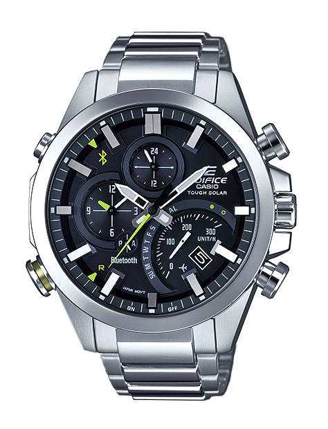 Часы CASIO EQB-500D-1A Часы CASIO EQB-500D-1AEDIFICE<br>Часы Casio Edifice из <a href=&amp;quot;/all-gshock/edifice-eqb-500/&amp;quot;>серии EQB-500</a> с черным дисплеем и ярко-зелеными деталями! Данная модель автоматически соединятеся с сервером точного времени в интернете через Bluetooth с помощью вашего смартфона, что гарантирует абсолютную точность времени на вашем запястье.
<br>Помимо великолепного дизайна, на дисплее данной модели отображаются уведомления о новых имейлах, а с помощью функции поиска телефона, ваш смартфон начнет издавать звуковые сигналы, при нажатии на специальную кнопку на часах. Эти эдифайсы могут работать абсолютно автономно, заряжаясь от солнечной батареи, а встроенный тахиметр позволит высчитать скорость вашего движения. Список можно долго продолжать: абсолютная водозащита и еще более десятка функций ждут вас в данных эдифайсах!<br>