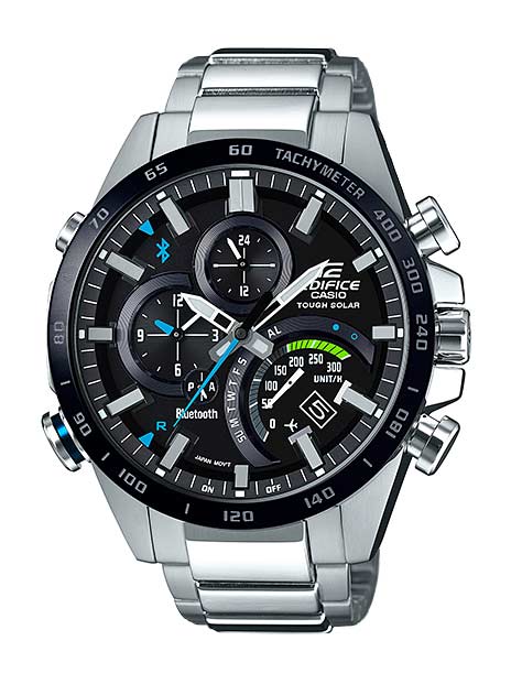 Часы CASIO EQB-501XDB-1A Часы CASIO EQB-501XDB-1AEDIFICE<br>Супер свежая спортивная новинка Edifice 2017 года из <a href=&amp;quot;/all-gshock/edifice-eqb-500/&amp;quot;>серии EQB-500</a> с черным дисплеем и ярко-голубыми деталями! Данная модель автоматически соединятеся с сервером точного времени в интернете через Bluetooth с помощью вашего смартфона 4 раза в день, что гарантирует абсолютную точность времени на вашем запястье.
<br>Помимо великолепного дизайна, на дисплее данной модели отображаются уведомления о новых имейлах, а с помощью функции поиска телефона, ваш смартфон начнет издавать звуковые сигналы, при нажатии на специальную кнопку на часах. Эти эдифайсы могут работать абсолютно автономно, заряжаясь от солнечной батареи, а встроенный тахиметр позволит высчитать скорость вашего движения. Список можно долго продолжать: абсолютная водозащита и еще более десятка функций ждут вас в данных эдифайсах!<br>