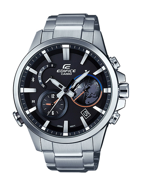 Часы CASIO EQB-600D-1A Часы CASIO EQB-600D-1AEDIFICE<br>Стильные аналоговые мужские часы с синхронизацией по Bluetooth, зарядка от солнечной батареи, неоновый дисплей, функция мирового времени, отображают дату, поиск смартфона и автоматический календарь.<br>