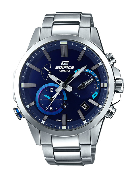 Часы CASIO EQB-700D-2A Часы CASIO EQB-700D-2AEDIFICE<br>Великолепный дизайн позволяет максимально комфортно считывать данные с дисплея, а синхронизация со смартфоном через Bluetooth® 4.0 со сверхнизким потреблением энергии позволит всегда актуализировать текущее время с точностью до секунд, где бы вы не находились. Циферблат часов покрывает особо прочное сферическое стекло, а с помощью функции Find My Phone вам будет крайне сложно потерять свой телефон.<br>