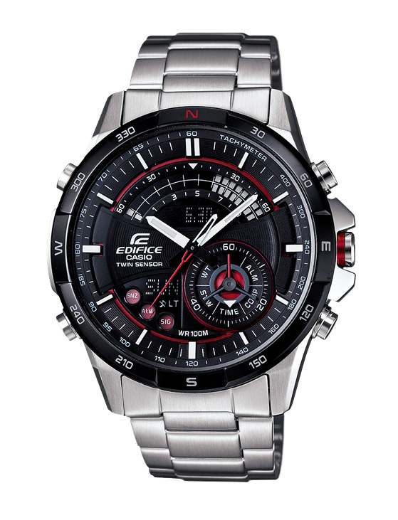 Часы CASIO ERA-200DB-1A Часы CASIO ERA-200DB-1AEDIFICE<br>Аналогово-цифровые мужские часы из прочной стали. 100&#37; защита от воды, будильник, сверх яркая светодиодная подсветка, секундомер, функция мирового времени, тахиметр.<br>