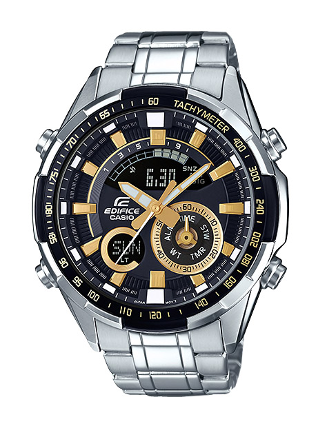 Часы CASIO ERA-600D-1A9 Часы CASIO ERA-600D-1A9EDIFICE<br>Мужские часы из крепкой стали с аналогово-цифровой индикацией времени. Имеют 5 будильников, секундомер, термометр, таймер, автоматическую подсветку при наклоне часов к лицу, 100&#37; водозащиту.<br>