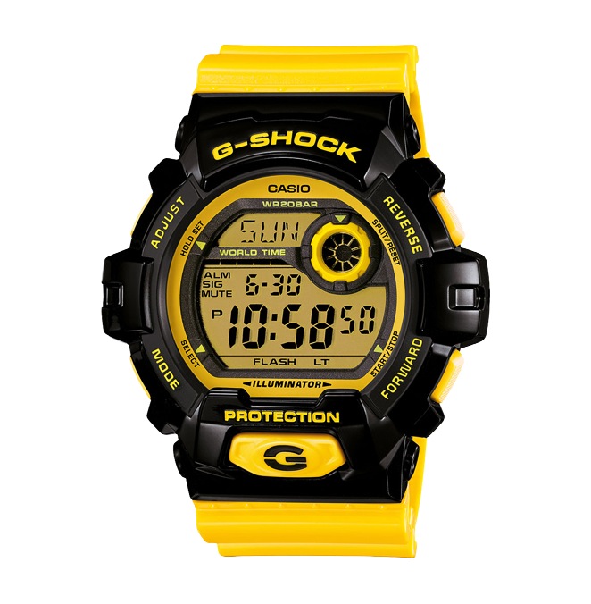 Часы CASIO G-8900SC-1Y Часы CASIO G-8900SC-1YG-CLASSIC<br>Джишоки с яркой пчелиной расцветкой из серии CRAZY COLOR™ в популярном корпусе G-8900 давно стали неотъемлемой частью уличной моды всех крупных мегаполисов мира от Нью-Йорка до Токио. Прекрасный унисексовый аксессуар, сочетающий в себе все базовые функции G-SHOCK.<br /><br>