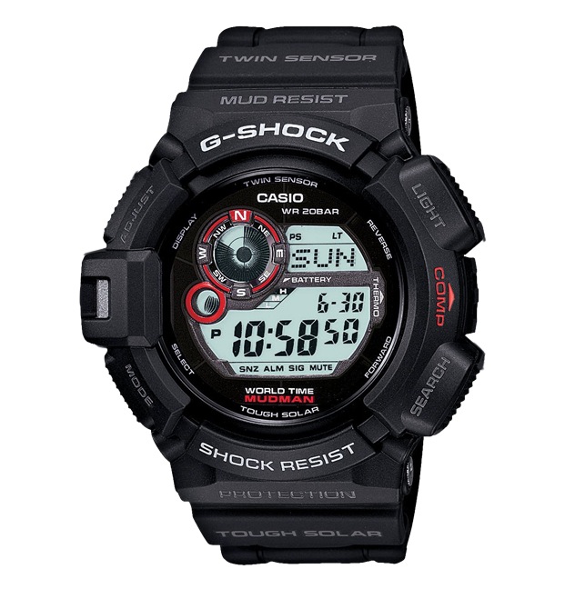 Часы CASIO G-9300-1E Часы CASIO G-9300-1EG-PREMIUM<br>Обновленные джишоки из знаменитой <a href=&amp;quot;/all-gshock/g-shock-mudman/&amp;quot;>серии G-SHOCK MUDMAN™</a> в черном корпусе с красными деталями циферблата имеет превосходный дизайн, эргономику, тактильность на запястье и функционал. По-настоящему сильные и универсальные джишоки на каждый день.
<br>
<br>Напомним, что MUDMAN™ — это профессиональная серия джишоков созданная для путешествующих и работающих &amp;quot;на земле&amp;quot; людей. Новое поколение моделей оснащены датчиком направления, основанном на компасе, термометром, отображением фаз луны, что позволяет узнать будет ли грядущая ночь освещенной или нет, а также солнечной батареей. А уникальная конструкция и противо-пылевое и -грязевое покрытие позволяет работать с часами в самых экстремальных природных условиях.<br>