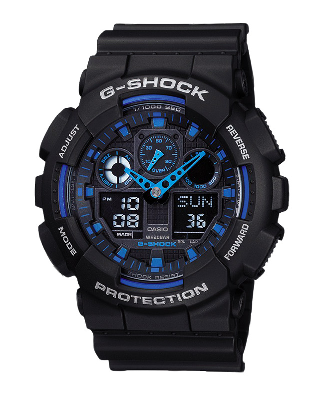 Часы CASIO GA-100-1A2 Часы CASIO GA-100-1A2G-CLASSIC<br>Часы G-SHOCK из <a href=&amp;quot;/all-gshock/g-shock-ga-100/&amp;quot;>серии GA-100</a> в черном корпусе с синими стрелками и деталями циферблата не оставит равнодушным ни своего обладателя, ни окружающих людей, в чье поле зрения она попадет! На борту: привычная для джишоков противоударность, влагозащита и еще более десятка функций.
<br>Напоминаем, что серия G-SHOCK GA-100 самая многочисленная, разнообразная и популярная среди всех моделей бренда. Модели данной серии любимы и узнаваемы во всем мире, вы можете встретить их представителей на запястьях людей в любой точки света от Токио до Нью-Йорка!<br>
