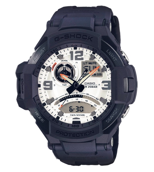 Часы CASIO GA-1000-2A Часы CASIO GA-1000-2AG-PREMIUM<br>Необычные джишоки из <a href=&amp;quot;/all-gshock/g-shock-gravitymaster/&amp;quot;>серии GRAVITYMASTER™</a> в благородном темно-синем корпусе с контрастным белым циферблатом. Это одна из вершин джишокостроения на сегодня благодаря передовым технологиям в начинке и сверхсовременному дизайну.
<br>
<br>Напомним, что GRAVITYMASTER™ – это профессиональная серия джишоков, рожденных противостоять стихии воздуха, джишоки данной серии подходят людям, связанным с авиацией и иной деятельностью, где необходимо быстро в движении получать всю информацию с датчиков часов.
<br>
<br>На борту защита от воздействия центробежной силы, перегрузок и вибраций, цифровой компас, термометр, индикация низкого заряда батареи и еще более десятка функций.<br>