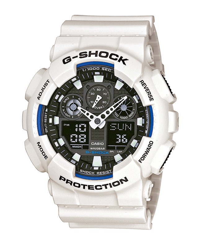 Часы CASIO GA-100B-7A Часы CASIO GA-100B-7AG-CLASSIC<br>Популярная модель G-SHOCK из <a href=&amp;quot;/all-gshock/g-shock-ga-100/&amp;quot;>серии GA-100</a> в белом корпусе не оставит равнодушным ни своего обладателя, ни окружающих людей, в чье поле зрения она попадет! На борту: привычная для джишоков противоударность, влагозащита и еще более десятка функций.
<br>Напоминаем, что серия G-SHOCK GA-100 самая многочисленная, разнообразная и популярная среди всех моделей бренда. Модели данной серии любимы и узнаваемы во всем мире, вы можете встретить их представителей на запястьях людей в любой точки света от Токио до Нью-Йорка!<br>