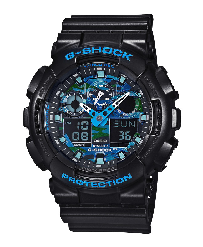Часы CASIO GA-100CB-1A Часы CASIO GA-100CB-1AG-CLASSIC<br>Матовый черный корпус, камуфляжный циферблат и синие детали – перед вами стильная новинка в популярной <a href=&amp;quot;/all-gshock/g-shock-ga-100/&amp;quot;>линейке джишоков GA-100</a>! Эти джишоки с аналого-цифровым циферблатом можно отнести как к fashion-моделям, так и к рабочим лошадкам, благодаря одной из самой прочных конструкций во всей линейке G-SHOCK.<br>