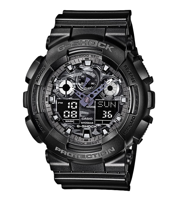 Часы CASIO GA-100CF-1A Часы CASIO GA-100CF-1AG-CLASSIC<br>Черная модель G-SHOCK из <a href=&amp;quot;/all-gshock/g-shock-ga-100/&amp;quot;>серии GA-100</a> с камуфляжным циферблатом и инверсионными дисплеями не оставит равнодушным ни своего обладателя, ни окружающих людей, в чье поле зрения она попадет! На борту: привычная для джишоков противоударность, влагозащита и еще более десятка функций.
<br>Напоминаем, что серия G-SHOCK GA-100 самая многочисленная, разнообразная и популярная среди всех моделей бренда. Модели данной серии любимы и узнаваемы во всем мире, вы можете встретить их представителей на запястьях людей в любой точки света от Токио до Нью-Йорка!<br>