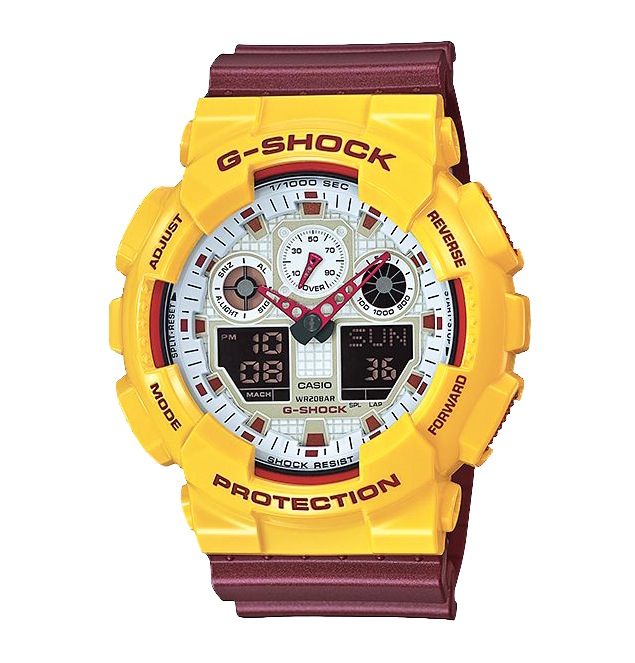 Часы CASIO GA-100CS-9A Часы CASIO GA-100CS-9AG-CLASSIC<br>Необычная узнаваемая модель G-SHOCK из <a href=&amp;quot;/all-gshock/g-shock-ga-100/&amp;quot;>серии GA-100</a> в желто-бардовом корпусе не оставит равнодушным ни своего обладателя, ни окружающих людей, в чье поле зрения она попадет! На борту: привычная для джишоков противоударность, влагозащита и еще более десятка функций.
<br>Напоминаем, что серия G-SHOCK GA-100 самая многочисленная, разнообразная и популярная среди всех моделей бренда. Модели данной серии любимы и узнаваемы во всем мире, вы можете встретить их представителей на запястьях людей в любой точки света от Токио до Нью-Йорка!<br>