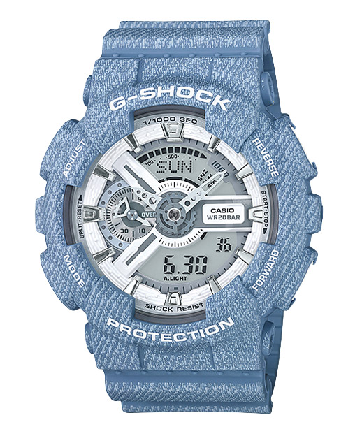 Часы CASIO GA-110DC-2A7 Часы CASIO GA-110DC-2A7G-CLASSIC<br>Модель в светло-голубом ALL ROUND джинсовом принте – это новинка 2016 года из популярной <a href=&amp;quot;/all-gshock/g-shock-ga-110/&amp;quot;>серии джишоков GA-110</a>! Эти джишоки с аналого-цифровым циферблатом можно отнести как к fashion-моделям, так и к рабочим лошадкам, благодаря одной из самой прочных конструкций во всей линейке G-SHOCK.
<br>Из интересных функций стоит отметить умение определять скорость преодоленного вами пути. Да-да, они еще и умные!<br>