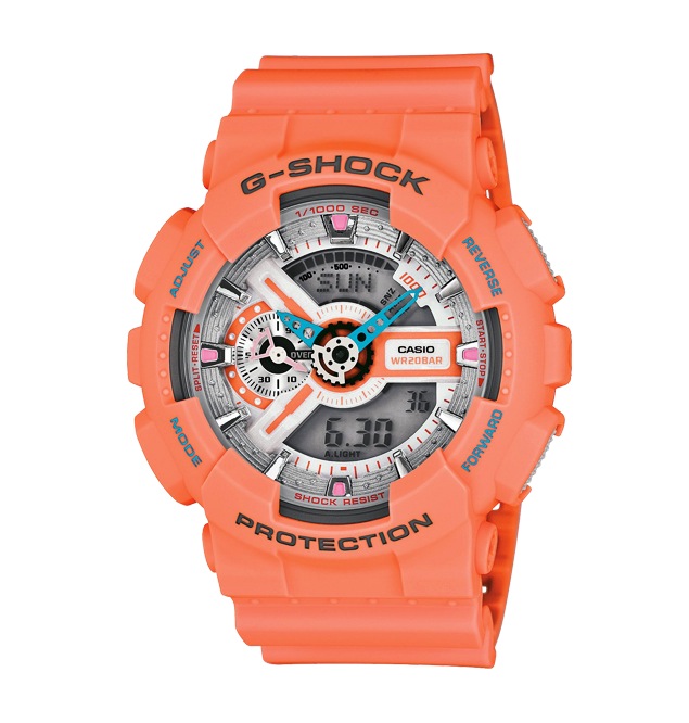 Часы CASIO GA-110DN-4A Часы CASIO GA-110DN-4AG-CLASSIC<br>G-SHOCK DUSTY NEON — это новая расцветка из популярной <a href=&amp;quot;/all-gshock/g-shock-ga-110/&amp;quot;>серии джишоков GA-110</a>! Название &amp;quot;пыльный неон&amp;quot; точно описывает цвет этой модели. Когда держишь их в руках, кажется, что они светятся матовым светом. Эти джишоки в оранжевом корпусе с аналого-цифровым циферблатом можно отнести как к fashion-моделям, так и рабочим лошадкам, благодаря одной из самый прочных конструкций во всей линейке G-SHOCK.
<br>Из интересных функций стоит отметить умение определять скорость преодоленного вами пути. Да-да, они еще и умные!<br>