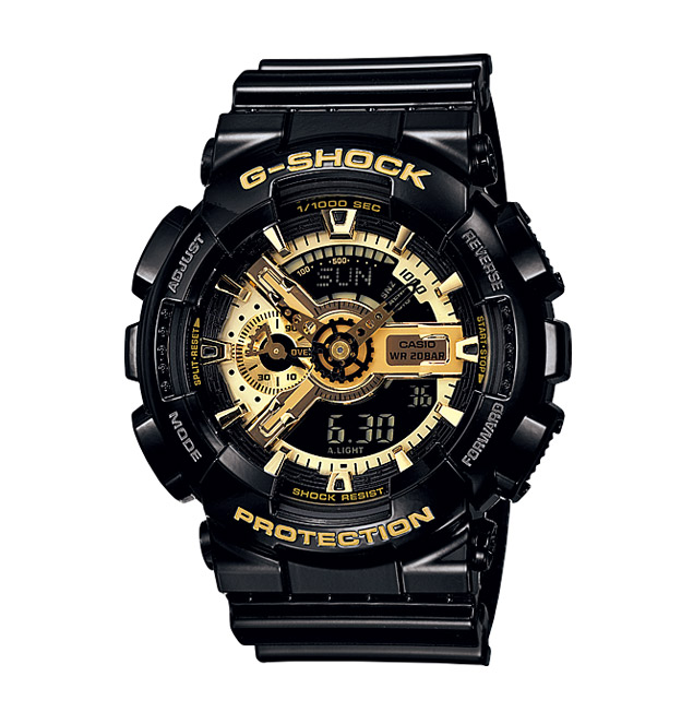 Часы CASIO GA-110GB-1A Часы CASIO GA-110GB-1AG-CLASSIC<br>Стильные джишоки из популярной <a href=&amp;quot;/all-gshock/g-shock-ga-110/&amp;quot;>серии GA-110</a> в черном корпусе с аналого-цифровым циферблатом и деталями цвета золота можно отнести как к fashion-моделям, так и к рабочим лошадкам, благодаря одной из самый прочных конструкций в линейке G-SHOCK. Из интересных функций стоит отметить умение определять скорость преодоленного вами пути. Да-да, они еще и умные!
<br>Напоминаем, что серия G-SHOCK GA-110 одна из самых многочисленных, разнообразных и популярных среди всех моделей бренда. Часы данной серии уже завоевали сердца миллионов людей по всему миру. Без преувеличения, вы можете встретить их на запястьях людей абсолютно любых возрастов, социальных статусов и интересов в любой точки света от Токио до Нью-Йорка!<br>