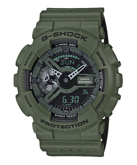 Часы CASIO GA-110LP-3A Часы CASIO GA-110LP-3AG-CLASSIC<br>Модель G-SHOCK 2016 года из <a href=&amp;quot;/all-gshock/g-shock-ga-110/&amp;quot;>серии GA-110</a> в цвете хаки, отличительной особенностью которой является перфорированный &amp;quot;дышащий&amp;quot; ремешок. Также ремешок этой модели имеет 2 цвета: он темно-зеленый снаружи и черный внутри.Решение с перфорацией ремешка, как говорят дизайнеры CASIO, было инспирировано трендом в индустрии спортивной моды, использующей дышащие ткани в производстве одежды и обуви.<br>