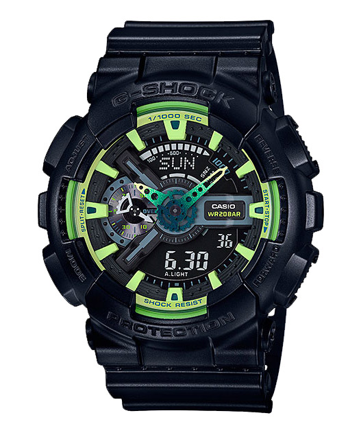 Часы CASIO GA-110LY-1A Часы CASIO GA-110LY-1AG-CLASSIC<br>Перед вами стильная новинка из популярной <a href=&amp;quot;/all-gshock/g-shock-ga-110/&amp;quot;>серии джишоков GA-110</a>! Эти джишоки с аналого-цифровым циферблатом цвета лайма можно отнести как к fashion-моделям, так и к рабочим лошадкам, благодаря одной из самой прочных конструкций во всей линейке G-SHOCK.
<br>Из интересных функций стоит отметить умение определять скорость преодоленного вами пути. Да-да, они еще и умные!<br>