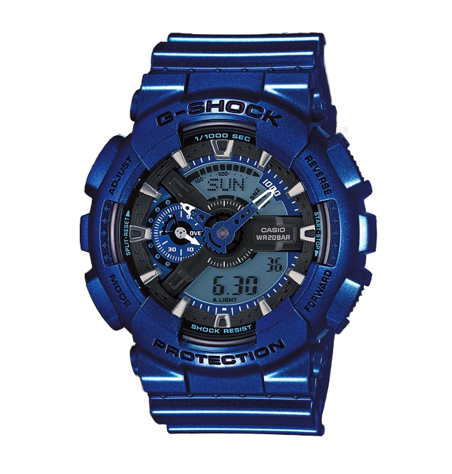 Часы CASIO GA-110NM-2A Часы CASIO GA-110NM-2AG-CLASSIC<br>Новый цвет в популярной <a href=&amp;quot;/all-gshock/g-shock-ga-110/&amp;quot;>серии джишоков GA-110</a>! Стильные джишоки в цвете темно-синий металлик с аналого-цифровым циферблатом можно отнести как к fashion-моделям, так и рабочим лошадкам, благодаря одной из самый прочных конструкций в линейке G-SHOCK.
<br>Из интересных функций стоит отметить умение определять скорость преодоленного вами пути. Да-да, они еще и умные!<br>