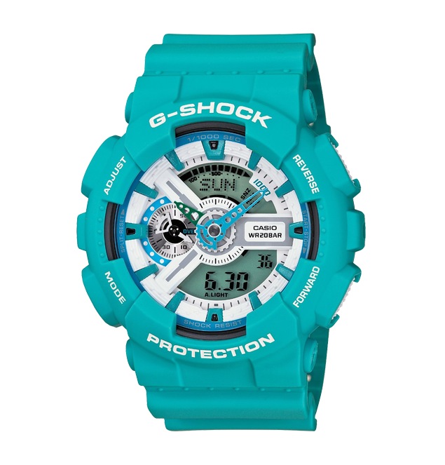 Часы CASIO GA-110SN-3A Часы CASIO GA-110SN-3AG-CLASSIC<br>Свежие джишоки из популярной <a href=&amp;quot;/all-gshock/g-shock-ga-110/&amp;quot;>серии GA-110</a> в ярком бирюзовом цвете с белыми кнопками и деталями циферблата можно отнести как к fashion-моделям, так и к рабочим лошадкам, благодаря одной из самый прочных конструкций в линейке G-SHOCK. Из интересных функций стоит отметить умение определять скорость преодоленного вами пути. Да-да, они еще и умные!
<br>Напоминаем, что серия G-SHOCK GA-110 одна из самых многочисленных, разнообразных и популярных среди всех моделей бренда. Часы данной серии уже завоевали сердца миллионов людей по всему миру. Без преувеличения, вы можете встретить их на запястьях людей абсолютно любых возрастов, социальных статусов и интересов в любой точки света от Токио до Нью-Йорка!<br>