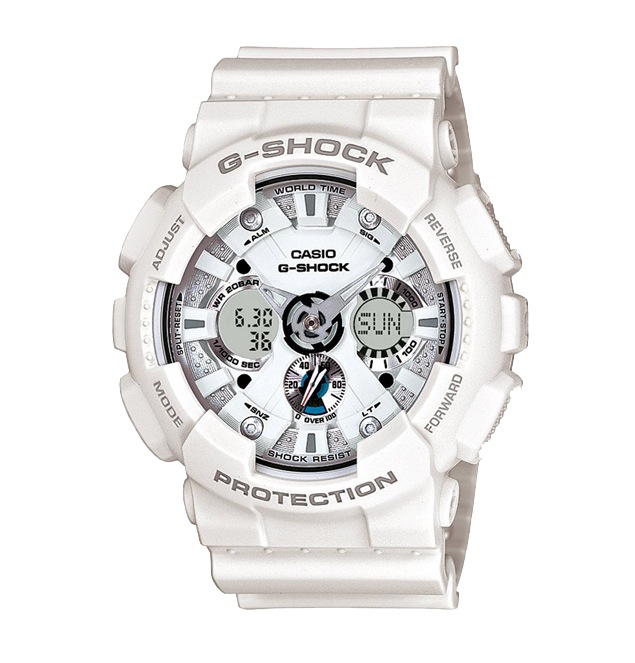 Часы CASIO GA-120A-7A Часы CASIO GA-120A-7AG-CLASSIC<br>Пластиковый корпус, как обычно с металлическими вкраплениями. Браслет из каучука делает ношение таких часов комфортным полностью и вовсе. Противоударные, водонепроницаемые, будильник.<br>