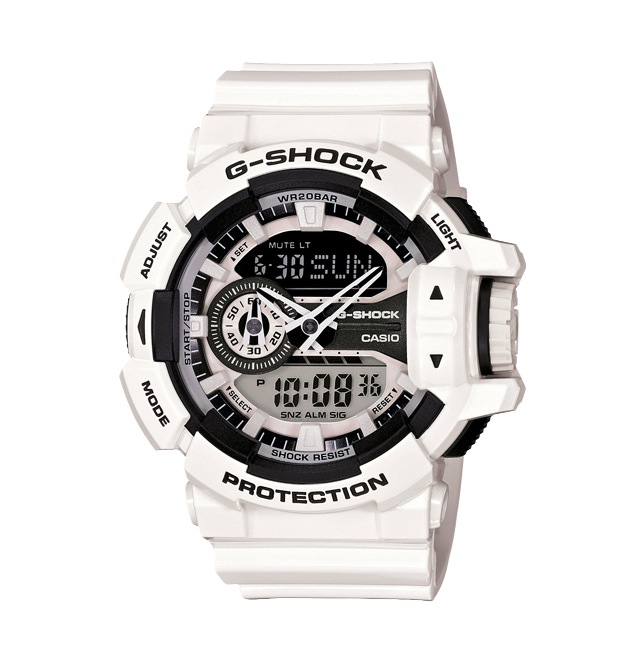 Часы CASIO GA-400-7A Часы CASIO GA-400-7AG-SPECIALS<br>Эклектичная белая модель из ограниченной <a href=&amp;quot;/all-gshock/g-shock-ga-400/&amp;quot;>серии GA-400</a> несет в своем внешнем виде эстетику 90-х и в то же время, из-за массивного корпуса, выглядит на руке так, будто бы только что прилетела к нам из будущего.
<br>Напомним, что <a href=&amp;quot;/all-gshock/g-shock-ga-400/&amp;quot;>серия GA-400</a> имеет второе название BIG CASES SERIES™, что говорит о большом размере корпуса у данных джишоков. Именно сочетание сумасшедших расцветок и нарочито футуристического корпуса делает эти часы ярким аутентичным аксессуаром в мире уличной моды.<br>