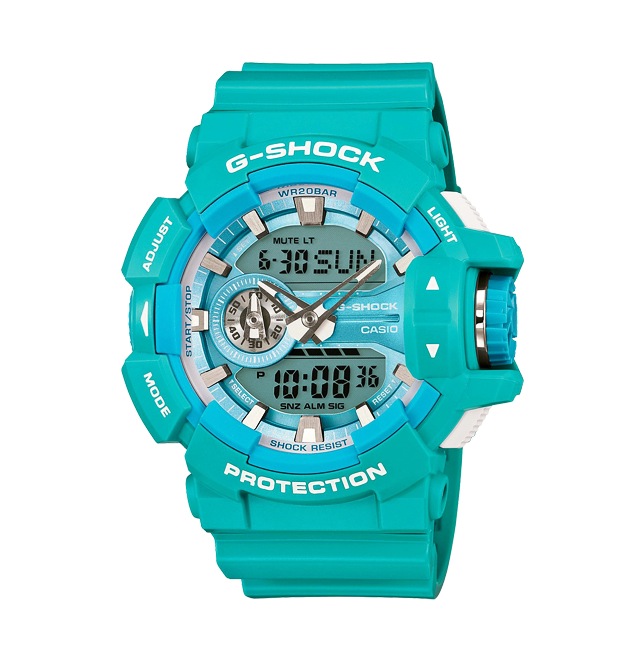 Часы CASIO GA-400A-2A Часы CASIO GA-400A-2AG-SPECIALS<br>Нет, они не игрушечные, они просто классные!Но будьте осторожны: данная модель в ярком бирюзовом корпусе, как и ее собратья из <a href=&amp;quot;/all-gshock/g-shock-ga-400/&amp;quot;>серии GA-400</a>, способна непроизвольно притягивать взгляды окружающих людей, в чье поле зрения она попадает. К слову, не лучший выбор, если вам хочется остаться неприметным :)
<br>Напомним, что <a href=&amp;quot;/all-gshock/g-shock-ga-400/&amp;quot;>серия GA-400</a> имеет второе название BIG CASES SERIES™, что говорит о большом размере корпуса данных джишоков. Именно сочетание сумасшедших расцветок и нарочито футуристического корпуса делает эти часы ярким аутентичным аксессуаром в мире уличной моды.<br>