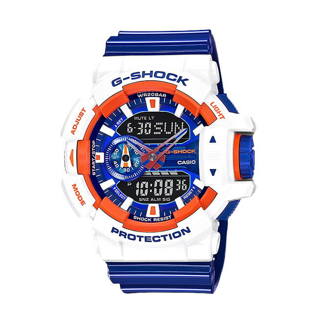 Часы CASIO GA-400CS-7A Часы CASIO GA-400CS-7AG-SPECIALS<br>Нет, они не игрушечные, они просто клевые!Новинка из <a href=&amp;quot;/all-gshock/g-shock-ga-400/&amp;quot;>серии GA-400</a> в традиционных голландских цветах придется по вкусу поклонникам данной серии.
<br>Но будьте осторожны, данная модель способна непроизвольно притягивать взгляды окружающих людей, в чье поле зрения она попадает. К слову, не лучший выбор, если вам хочется остаться неприметным :)
<br>Напомним, что <a href=&amp;quot;/all-gshock/g-shock-ga-400/&amp;quot;>серия GA-400</a> имеет второе название BIG CASES SERIES™, что говорит о большом размере корпуса у данных джишоков. Именно сочетание сумасшедших расцветок и нарочито футуристического корпуса делает эти часы ярким аутентичным аксессуаром в мире уличной моды.<br>