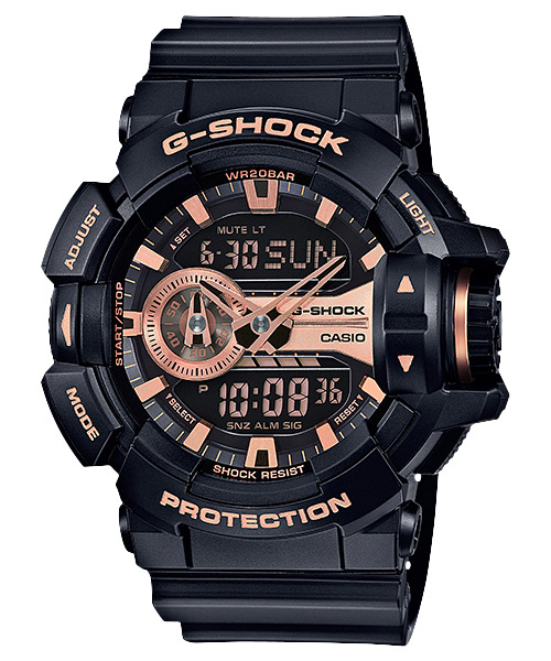 Часы CASIO GA-400GB-1A4 Часы CASIO GA-400GB-1A4G-SPECIALS<br>Fashion новинка в черном корпусе c деталями цвета розового золота из ограниченной <a href=&amp;quot;/all-gshock/g-shock-ga-400/&amp;quot;>серии GA-400</a>. Управление многочисленным функционалом модели осуществляется с помощью эргономичного колеса на торце.
<br>Напомним, что <a href=&amp;quot;/all-gshock/g-shock-ga-400/&amp;quot;>серия GA-400</a> имеет второе название BIG CASES SERIES™, что говорит о большом размере корпуса у данных джишоков. Именно сочетание сумасшедших расцветок и нарочито футуристического корпуса делает эти часы ярким аутентичным аксессуаром в мире уличной моды.<br>