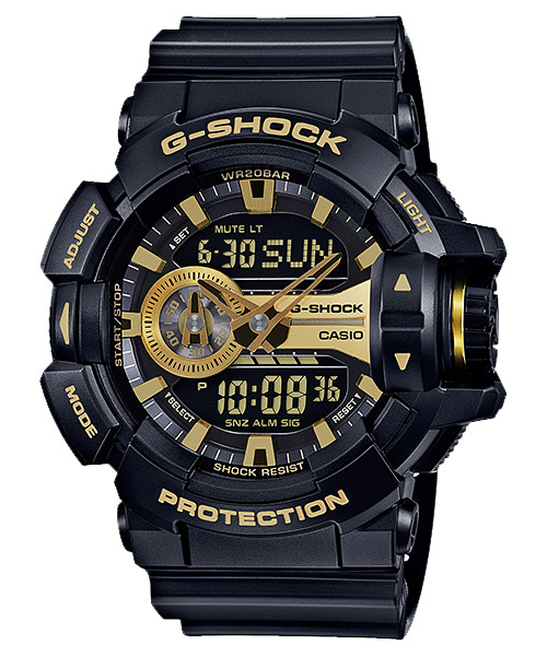 Часы CASIO GA-400GB-1A9 Часы CASIO GA-400GB-1A9G-SPECIALS<br>Fashion новинка в черном корпусе c золотыми вкраплениями из ограниченной <a href=&amp;quot;/all-gshock/g-shock-ga-400/&amp;quot;>серии GA-400</a>. Управление многочисленным функционалом модели осуществляется с помощью эргономичного колеса на торце.
<br>Напомним, что <a href=&amp;quot;/all-gshock/g-shock-ga-400/&amp;quot;>серия GA-400</a> имеет второе название BIG CASES SERIES™, что говорит о большом размере корпуса у данных джишоков. Именно сочетание сумасшедших расцветок и нарочито футуристического корпуса делает эти часы ярким аутентичным аксессуаром в мире уличной моды.<br>