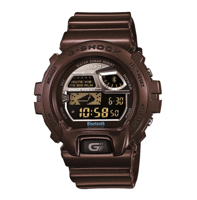 Часы CASIO GB-6900AA-5E Часы CASIO GB-6900AA-5EG-PREMIUM<br>Стильная fashion-модель в цвете красно-коричневый металлик из серии G-BLUETOOTH® не только способна приковывать взгляды окружающих своим превосходным видом на запястье хозяина, но и может поразить вас своим умом. Беспроводная связка с вашим мобильным гаджетом, вибро-уведомления, индикация входящих вызовов, имейлов и сообщий из мессенджеров, — все это лишь начало длинного списка функций данных шоков.
<br>Напоминаем, что часы серии G-BLUETOOTH® поддерживают беспроводную синхронизацию со смартфоном и позволяют управлять музыкой на вашем телефоне или получать вибро, звуковые и визуальные уведомления о новом SMS прямо через джишоки. Доступна и обратная связь, т.е. вы можете выставить мировое время или будильник на часах прямо с вашего смартфона.<br>