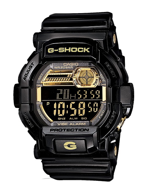 Часы CASIO GD-350BR-1E Часы CASIO GD-350BR-1EG-PREMIUM<br>Черная fashion-модель с золотыми вставками, в брутальном корпусе с инверсионным дисплеем. Помимо впечатляющего дизайна и прекрасной тактильности на руке, данная модель обладает уникальной функцией вибро-уведомления.<br>