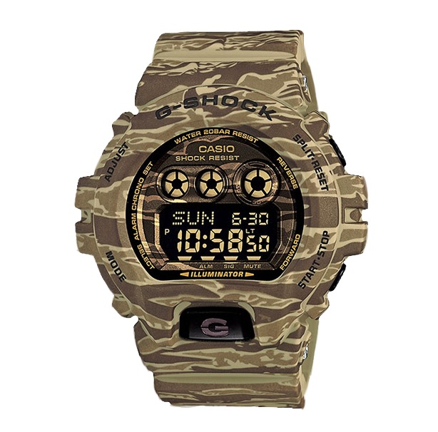 Часы CASIO GD-X6900CM-5E Часы CASIO GD-X6900CM-5EG-CLASSIC<br>Еще один достойный представитель камуфляжной серии. На этот раз в болотно-песочный камуфляж облачился популярный корпус GD-X6900 и нужно признать, получились отличные джишоки, которые можно смело отнести к fashion моделям.Конечно же на борту вся неубиваемая начинка и иные функции хорошо зарекомендовавшего себя ранее корпуса.<br>